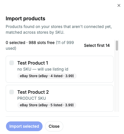 Image to demonstrate the product import feature.