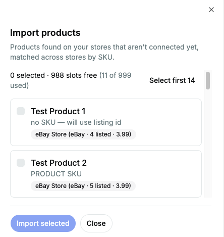 Image to demonstrate the product import feature.